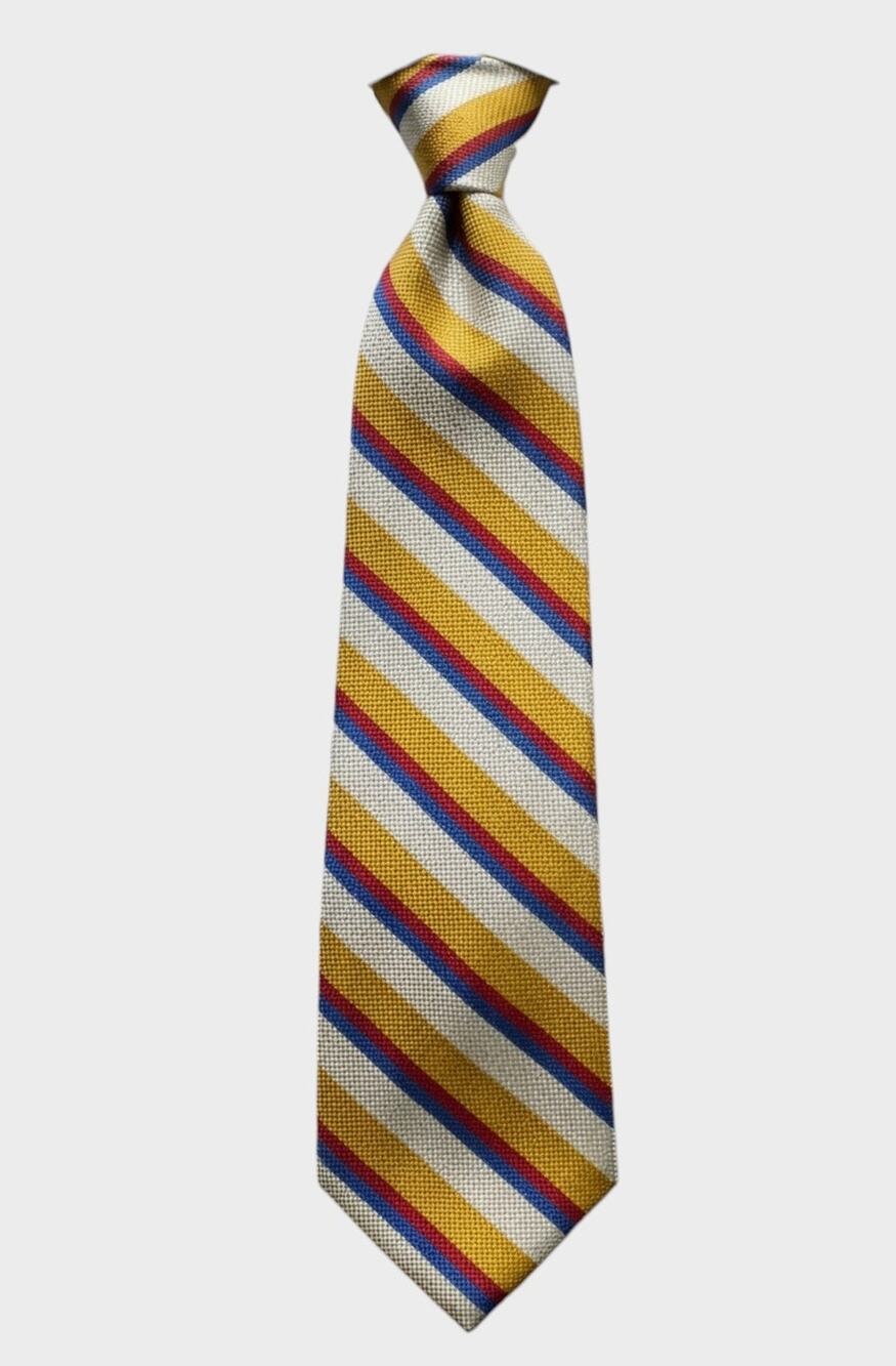 Marshall Field's Oleg Cassini Vintage Striped Tie Red Blue Gold
